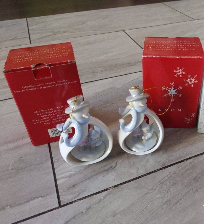 Avon Snowmen ornaments 