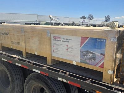 NEW & UNOPENED SDLanch 20' x 30' Carport with Enclosed Walls (Cream)