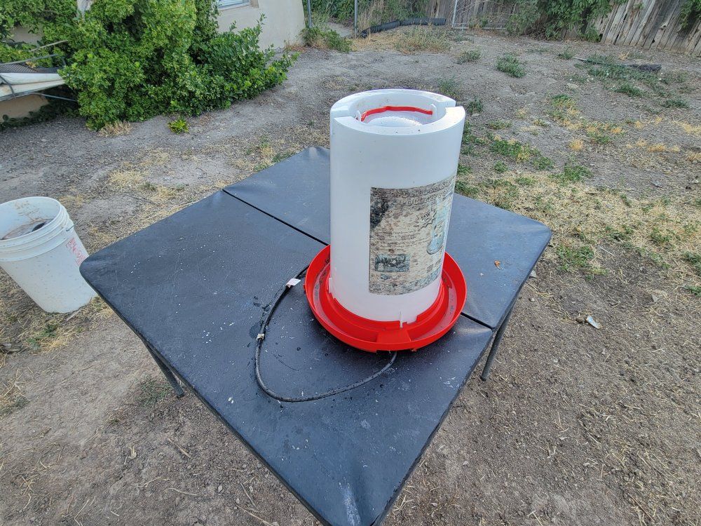 Poultry Waterer Feeder with Heated Base - Chicken, Duck, Fowl Watering System