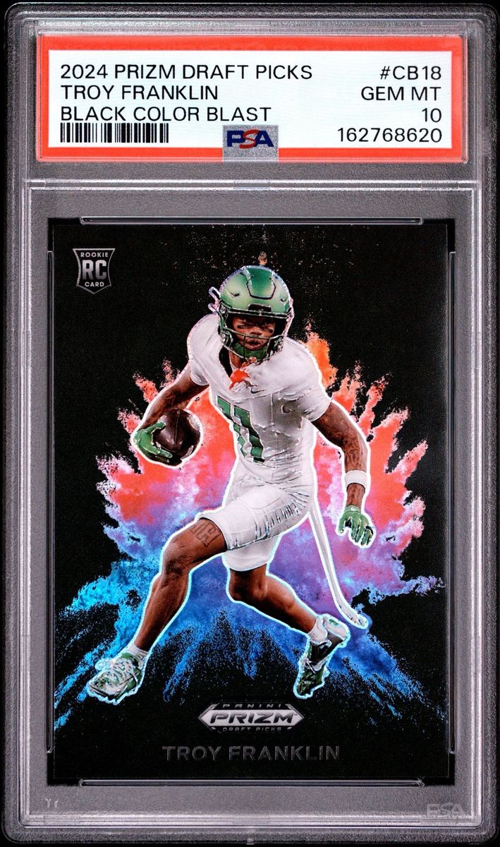 2024 Panini Prizm Draft Picks Troy Franklin Black Color Blast PSA 10