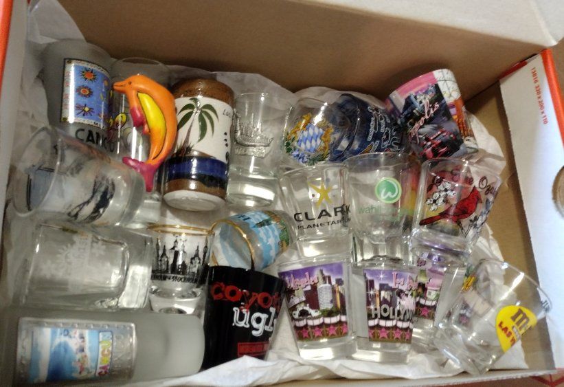 Assorted Souvenir and Novelty Shot Glasses - Lot of Various Cities and Brands