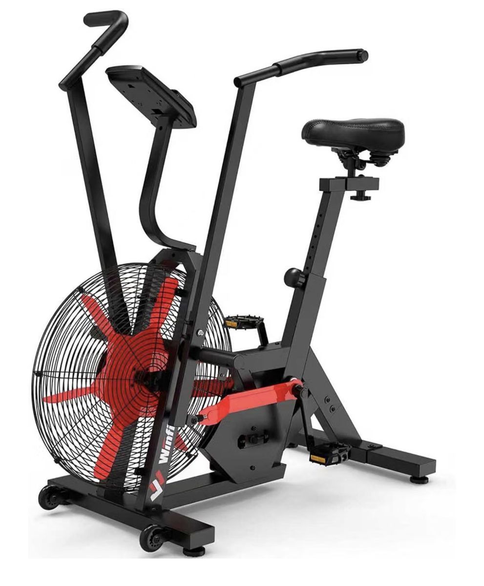 Winfit Air Bike,Air-Resistance Exercise Fan Bike With Dual Acction Handlebars Home Cardio Workout