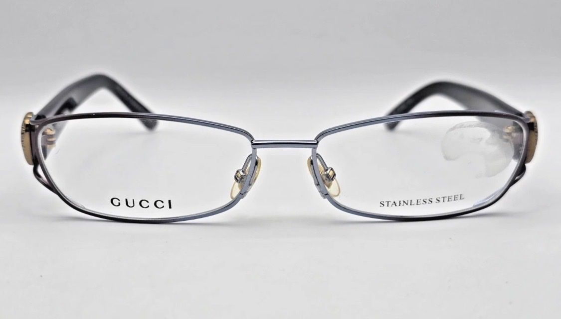 Authentic GUCCI GG 2837 UCU Eyeglasses Frames | Blue Brown Gold Heart | Italy 55