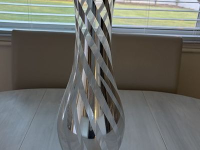 Glass and silver vase