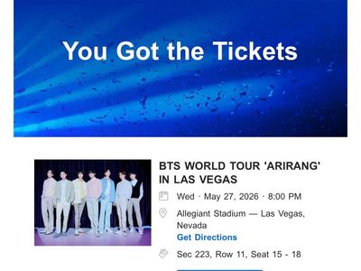 BTS Las Vegas Wednesday May 27 Tickets