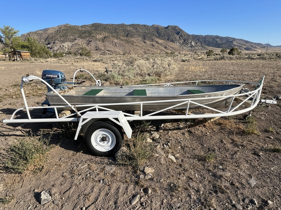 14’ aluminum boat with trailer