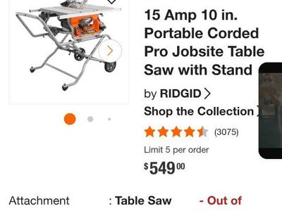 ridgid portable table saw