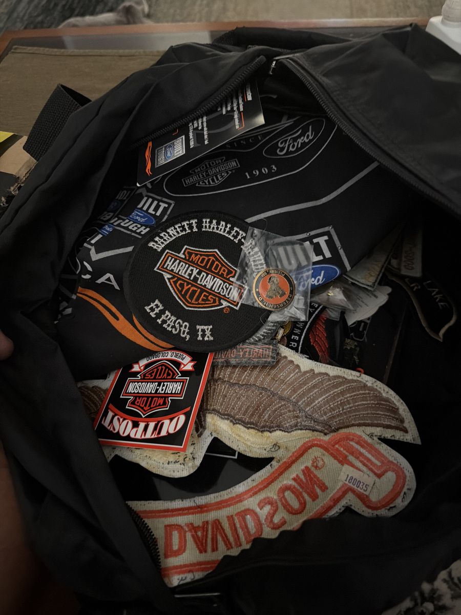 Harley pins, patches