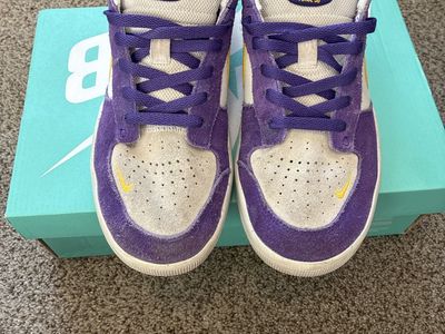 Nike SB Force 58 Purple Yellow Skate Shoes Size 8.5 with Box