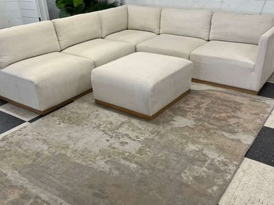 COSTCO HENREDON MURPHY FABRIC MODULAR SECTIONAL W/ OTTOMAN in CREAM!!