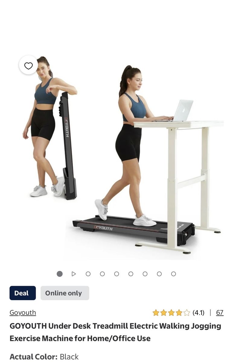 Goyouth Under Desk Electric Walking Jogging Treadmill - Compact Exercise Machine for Home/Office