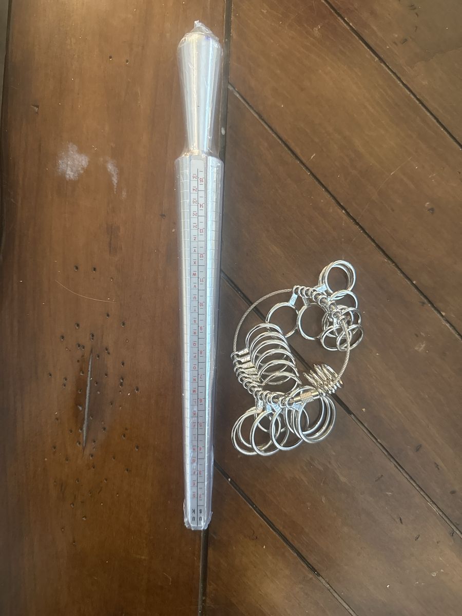 Metal Ring Sizer Mandrel Gauge and Ring Gauge Loop Measuring Tool Set