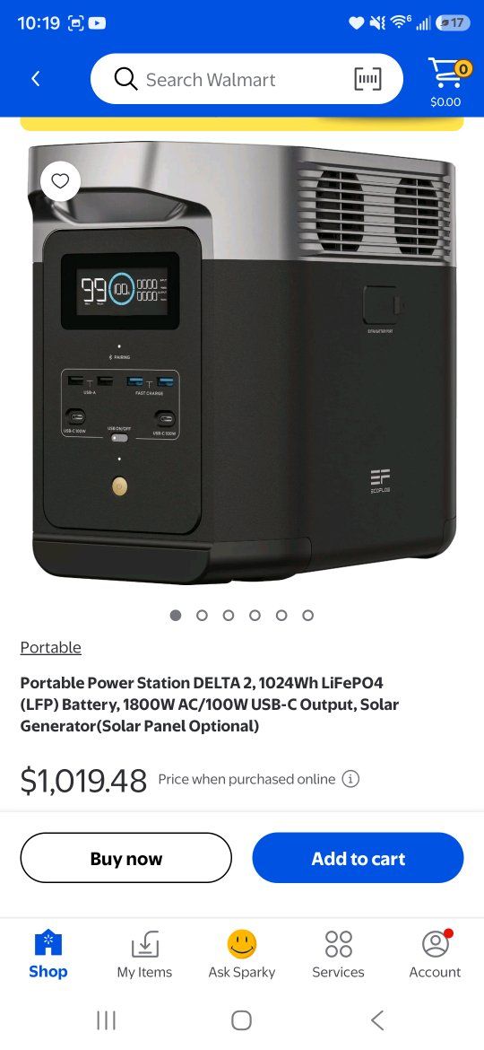 New EcoFlow DELTA 2 Portable Power Station 1024Wh LiFePO4 Battery 1800W AC/120W USB-C Output