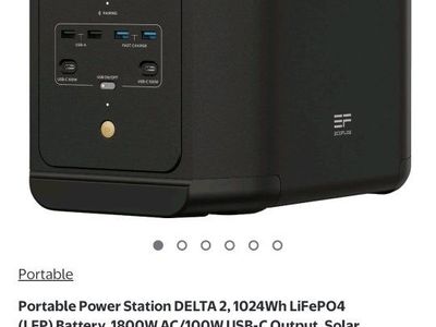 New EcoFlow DELTA 2 Portable Power Station 1024Wh LiFePO4 Battery 1800W AC/120W USB-C Output