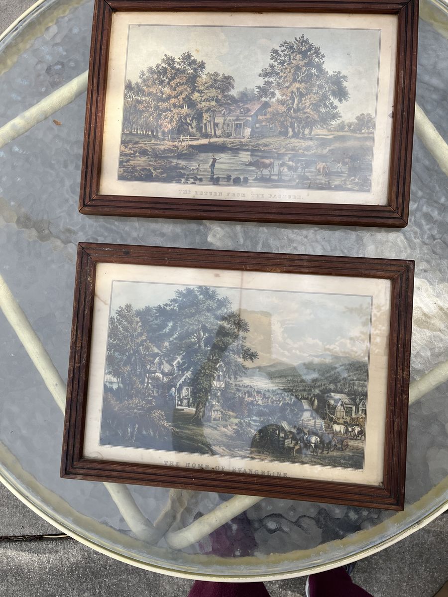 Antique Courier & Ives prints