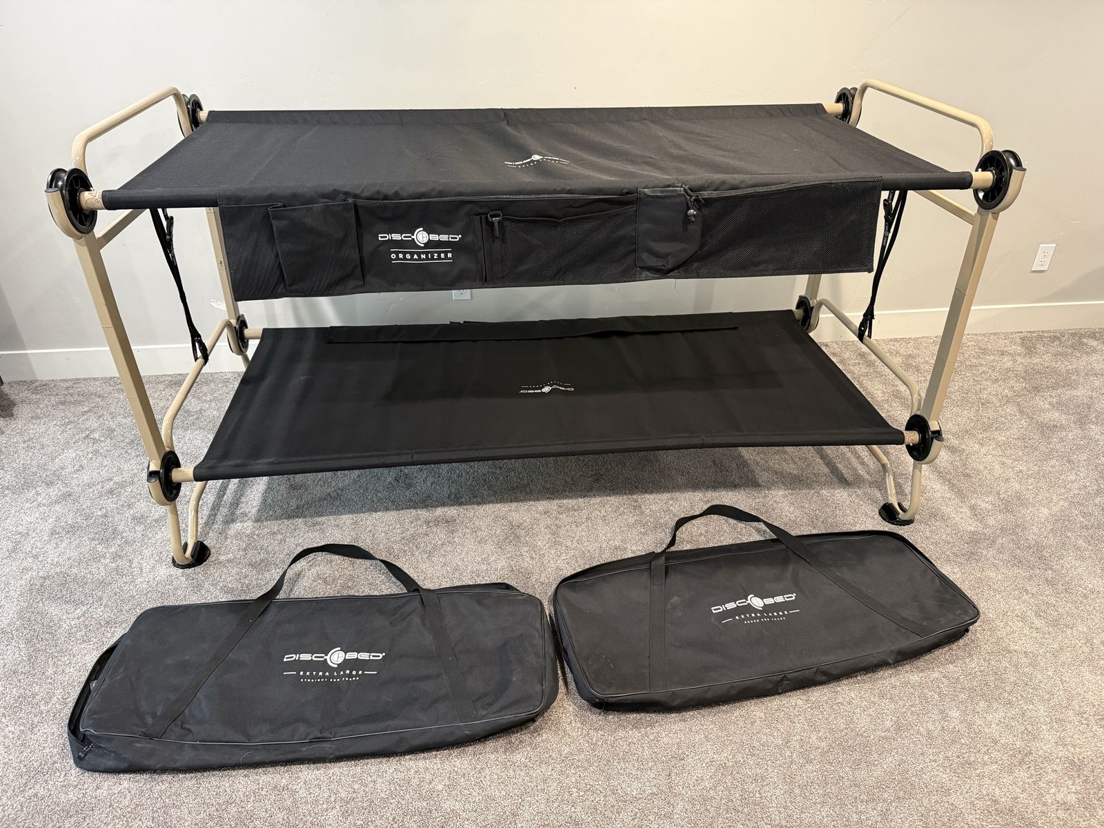 Disc-O-Bed XL Bunk Camping Cot with Organizers