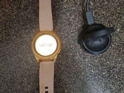 Samsung Galaxy Watch 42mm Rose Gold Smartwatch with Charging Dock
