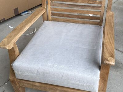 New Teak Wood Chair W/lower Cushion