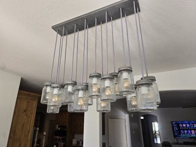 Mason jar chandelier