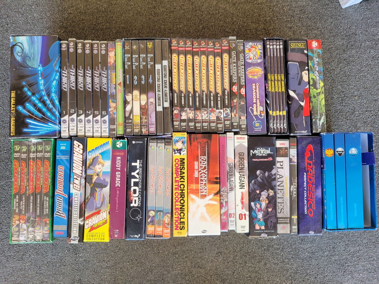 Vintage/Classic Anime DVD Collection： The Galaxy Railways, Gate Keepers, Gurren Lagann, Full Metal Panic, and more