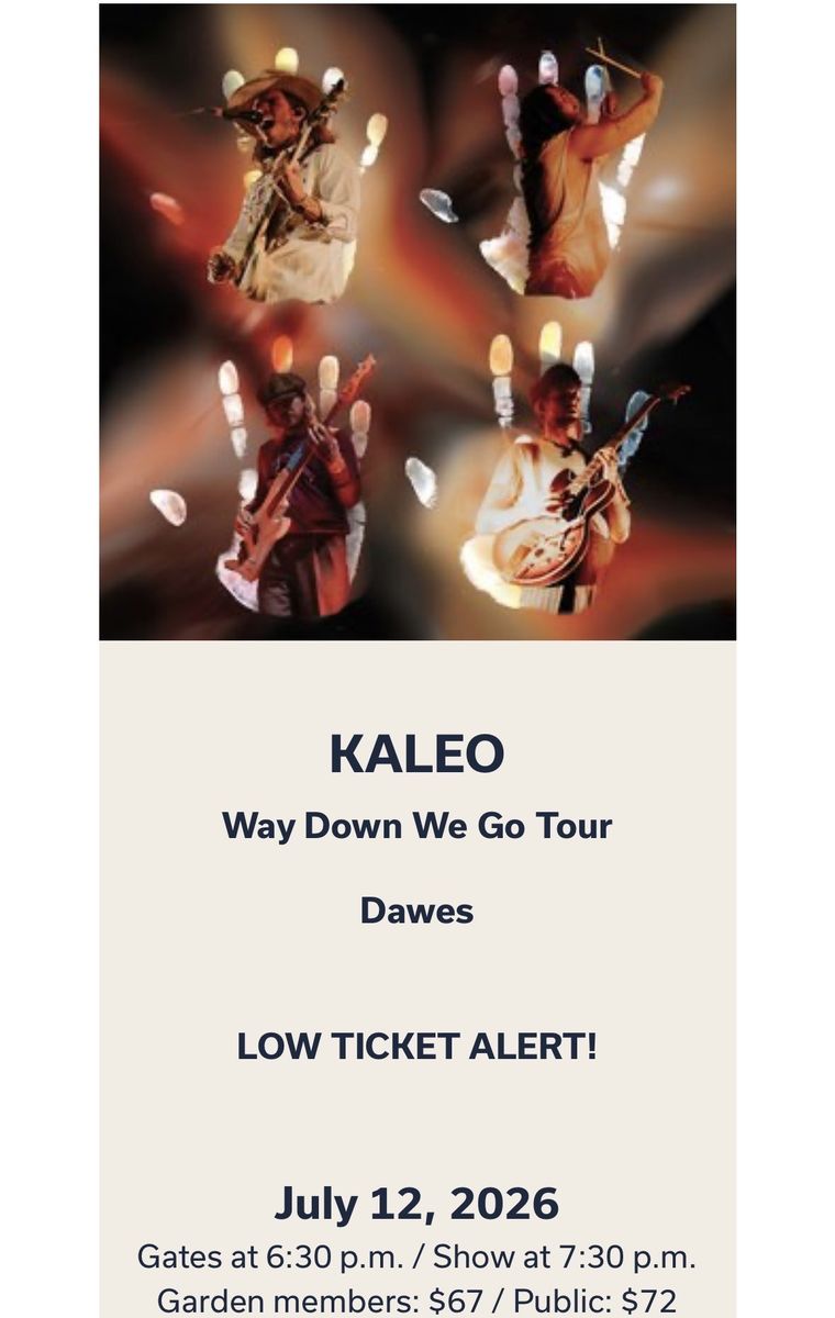 Kaleo - Way Down We Go Tour Ticket - July 12, 2026