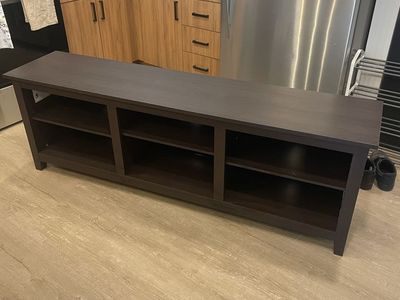 Dark Brown TV Stand/Media Center with adjustable shelves and cable routing holes