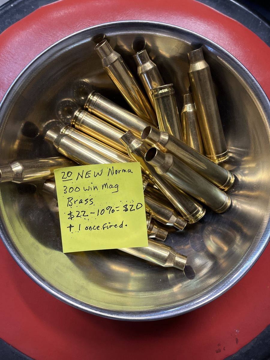 Norma 300 Win Mag Brass - 20 New Cases Plus 1 Once-Fired.