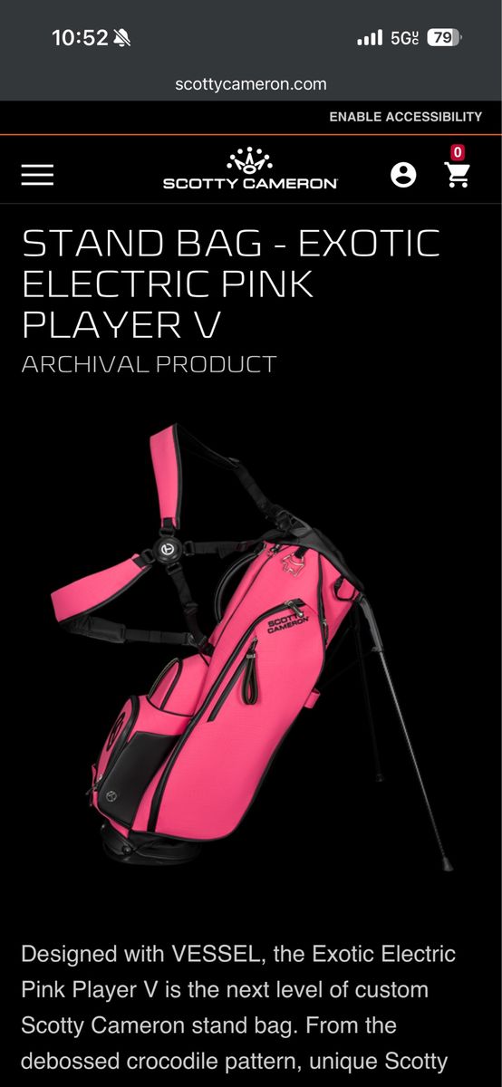 Scotty Cameron Exotic Electric Pink V Bag