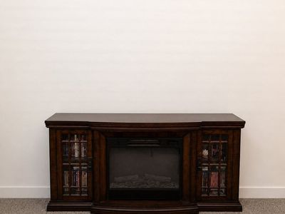 Dark Wood Electric Fireplace TV Stand / Media Console