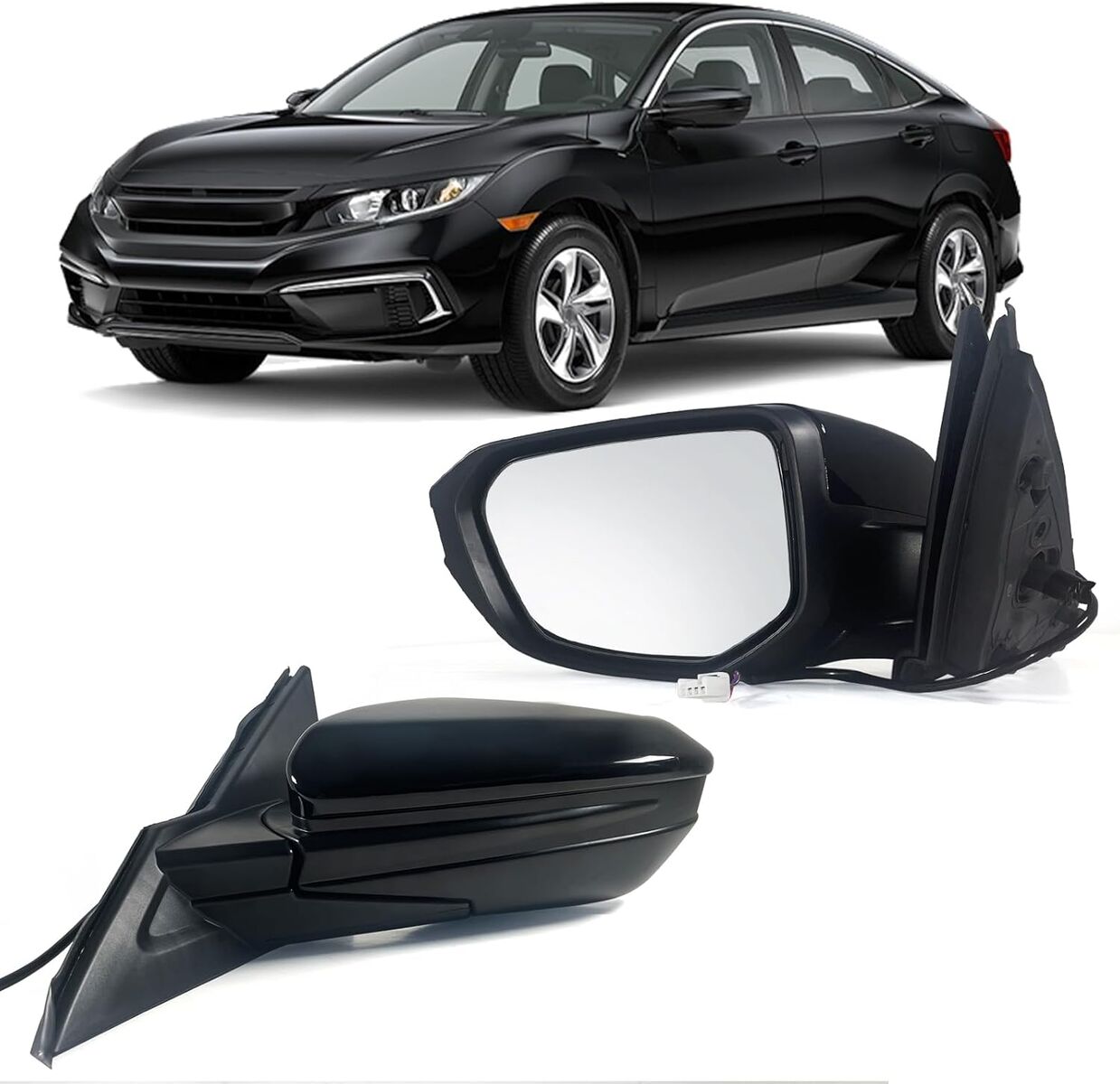 2016-2021 HONDA CIVIC LX SE Sport Left Driver Side Door Power Mirror -Manual Folding Non-Heat Match