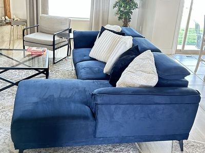 Suede sectional sofa