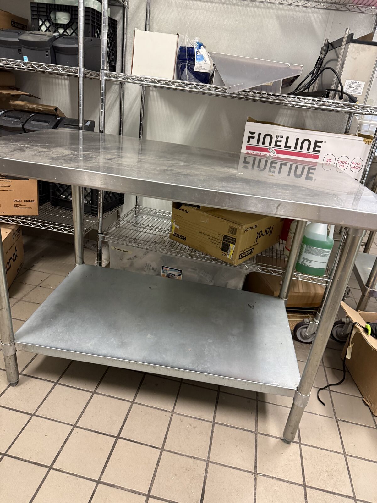 Restaurant prep work table