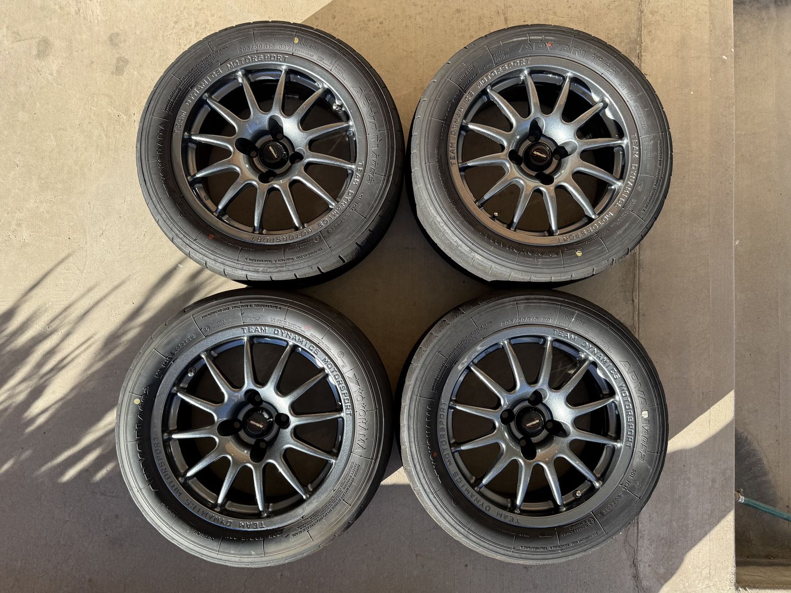 Team Dynamics Pro Race 1.2 - 15x7 ET25 4x100 - Yokohama A052 205/50R15 Tires - Spec E30