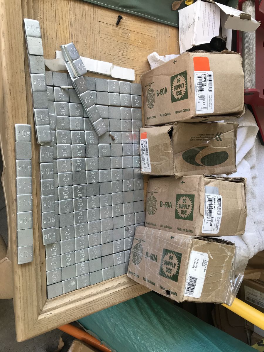 Self adhesive weights made for balancing tires  OR for other things just peel and stick