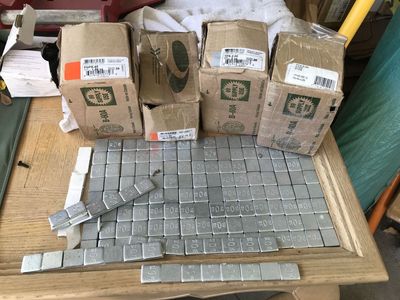 Self adhesive weights made for balancing tires OR for other things just peel and stick