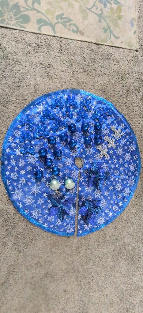Blue and silver ornaments