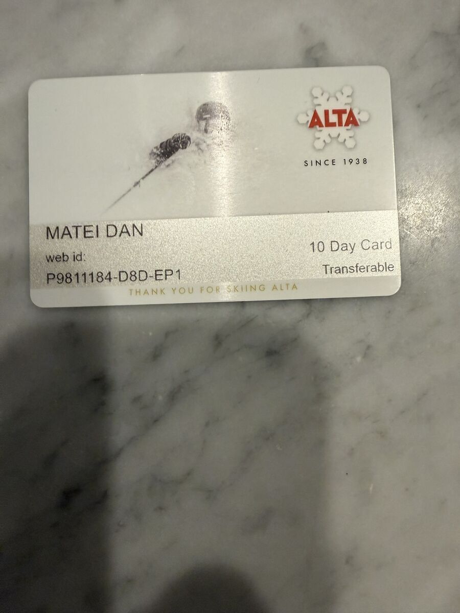 Alta resort 10 to share ski pass