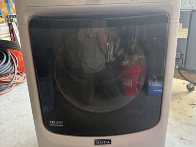 Compact white Maytag commercial dryer