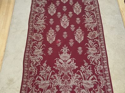Beautiful Cranberry Colored Bellissimo Fringed Throw or Bedspread -Antique and Heavy