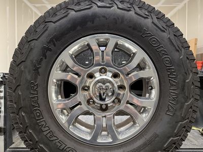 Yokohama Geolandar X A/T All-Terrain Tires & Ram 2500/3500 Wheels 285/75R18 - Set of 5, Excellent Tread
