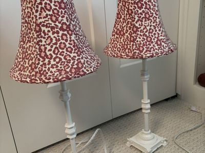 Pair Of White Lamps/shades