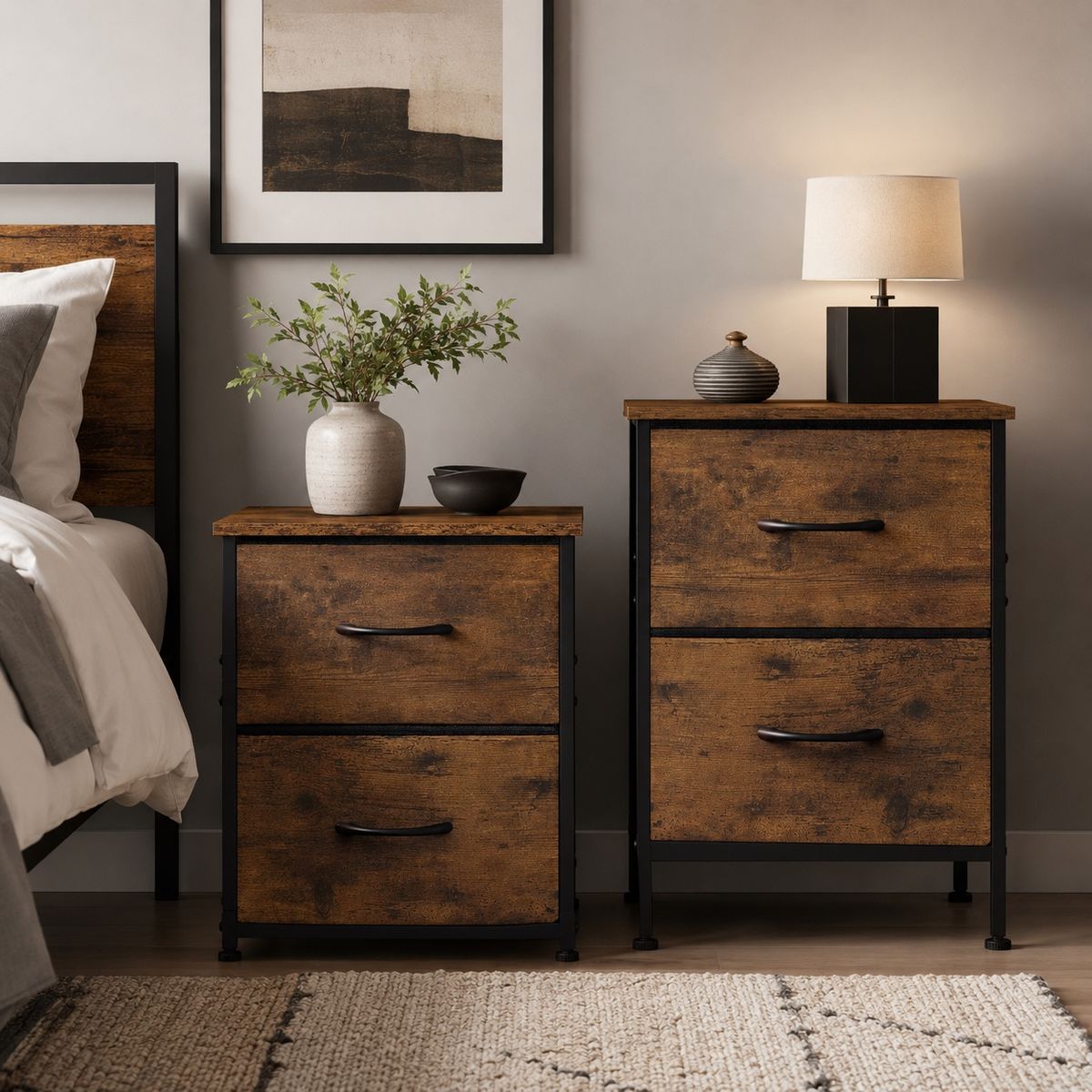 New! Set of 2 Modern Nightstands — $50 for Both