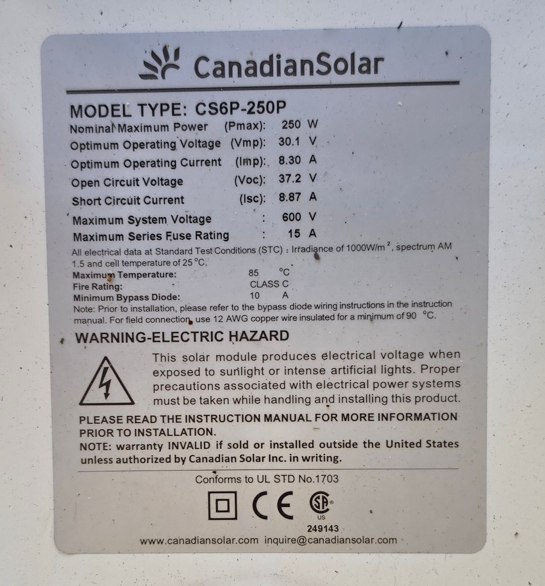 Solar Combo — 30x Canadian Solar 250W Panels + 30 Enphase M250 Microinverters + Rails (~7.5kW)