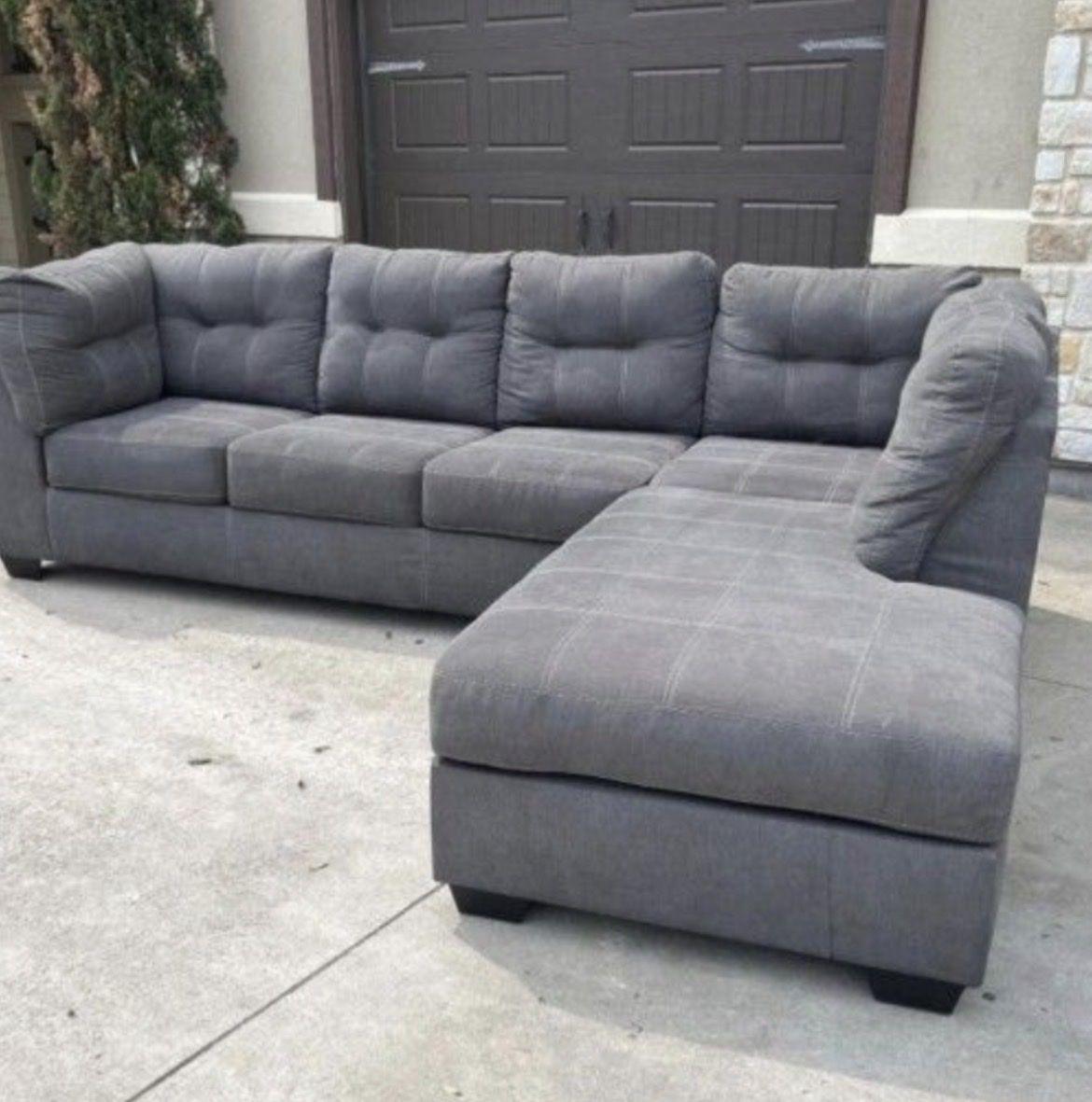 Ashley Furniture Gray Sectional with Chaise