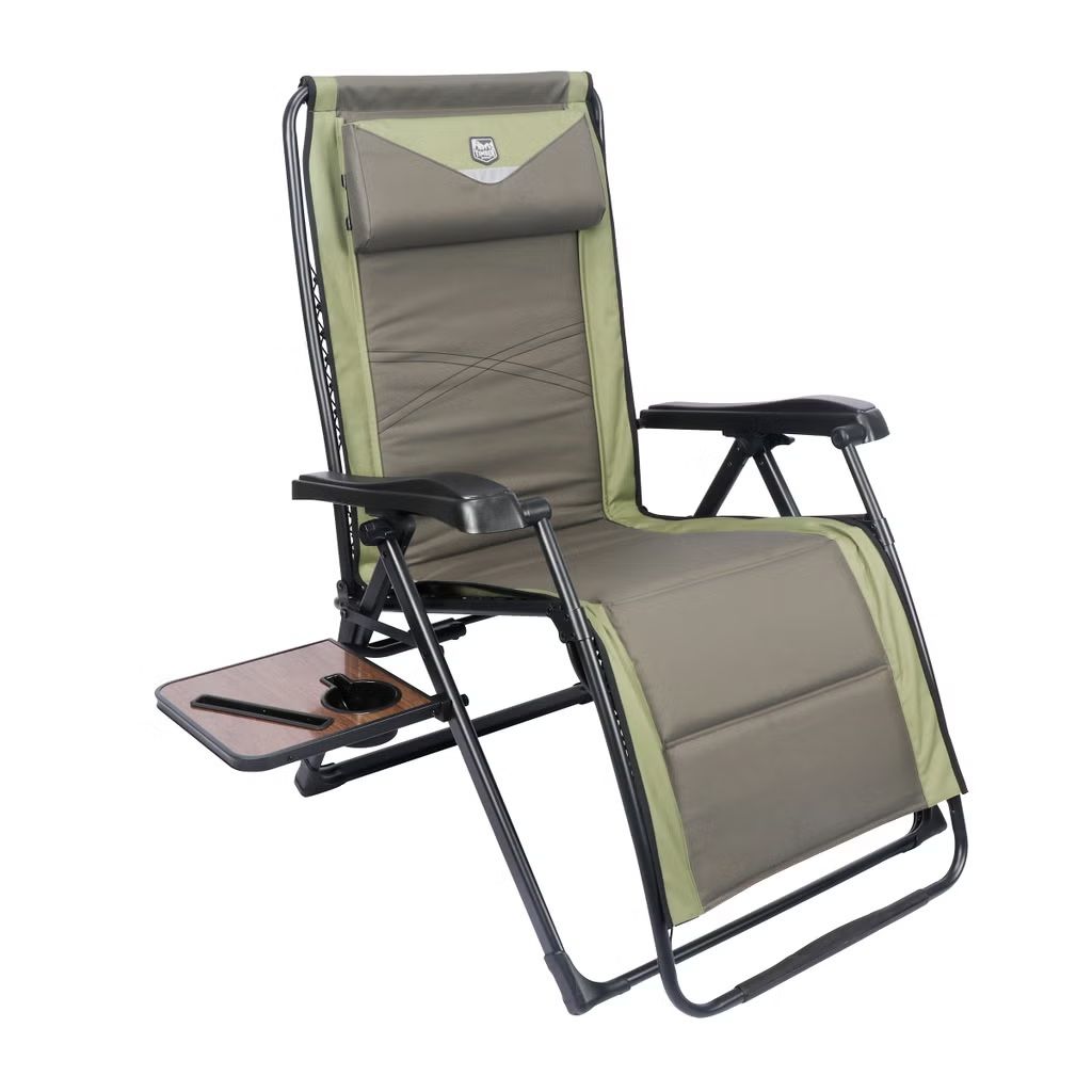 Timber Ridge Zero Gravity Lounger with Side Table and Adjustable Headrest 1872211 #74856