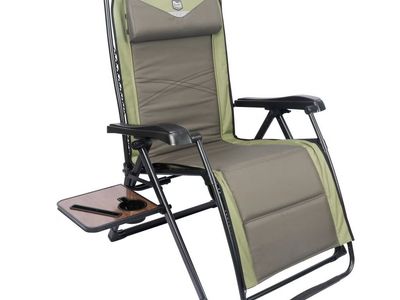 Timber Ridge Zero Gravity Lounger with Side Table and Adjustable Headrest 1872211 #74856