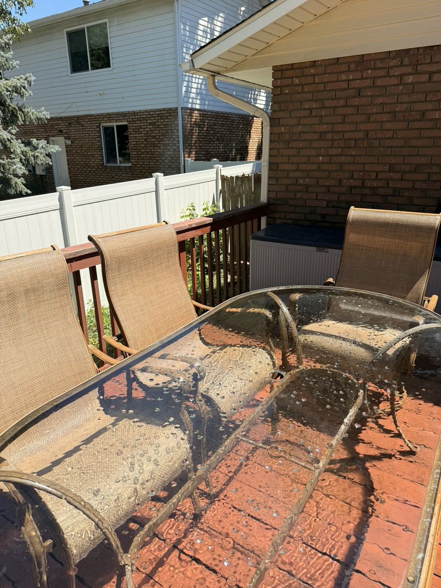 Outdoor Patio Dining Set - Glass Top Table & 6 Chairs, Weather-Resistant