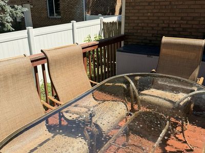 Outdoor Patio Dining Set - Glass Top Table & 6 Chairs, Weather-Resistant