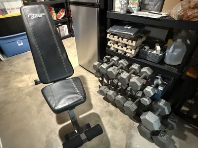 Full Dumbbell Set + Rack + Adjustable Bench – 405 lbs – $275 obo