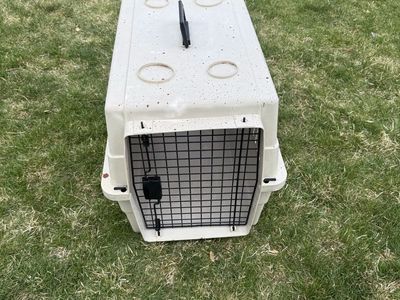 Cream Dog Kennel Portable Medium Sized